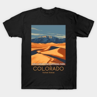 A Vintage Travel Illustration of the Great Sand Dunes National Park - Colorado - US T-Shirt